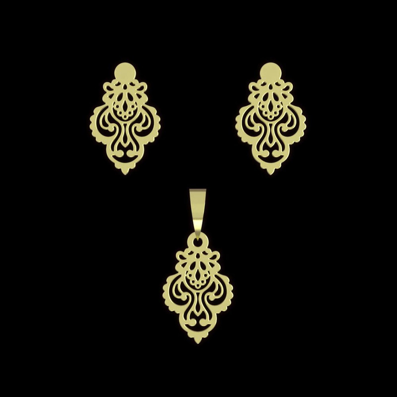 نیم ست طلا 18 عیار زنانه مدوپد مدل اسلیمی کد NA15278 نیم ست طلا 18 عیار زنانه مدوپد مدل اسلیمی کد NA15278