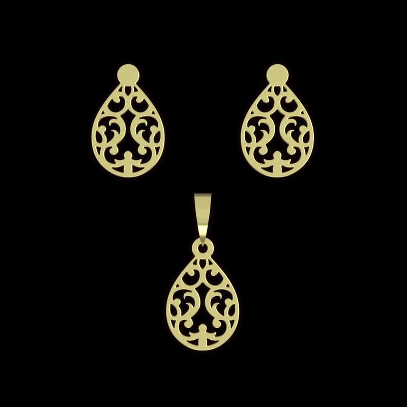 نیم ست طلا 18 عیار زنانه مدوپد مدل اسلیمی کد NA15279