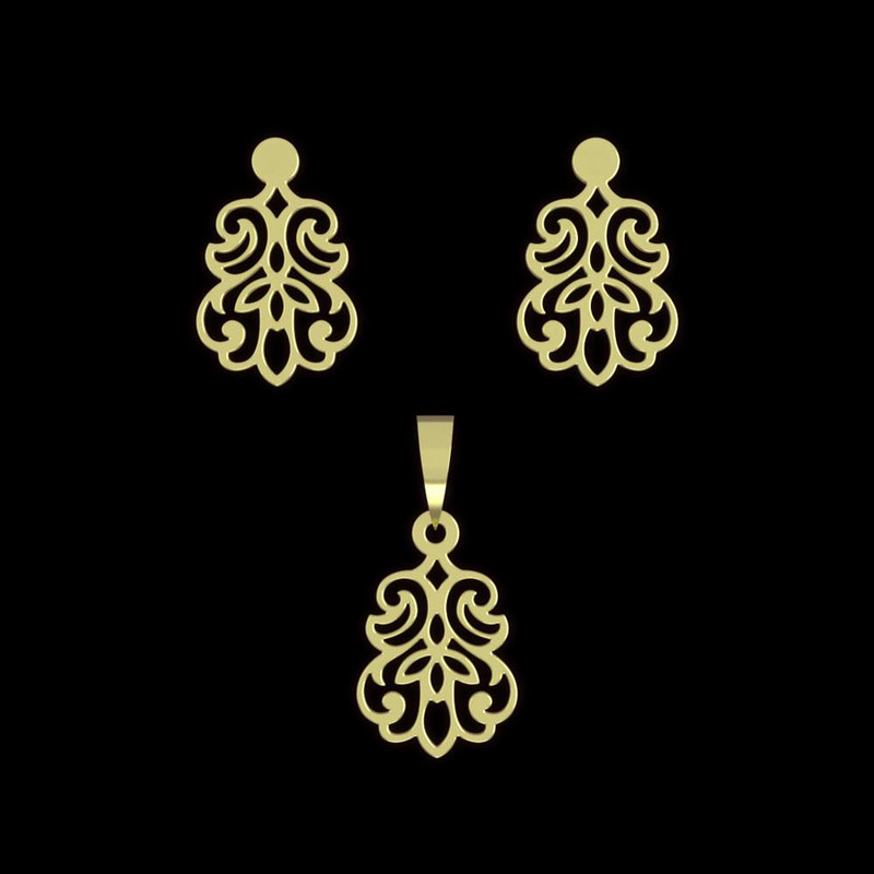 نیم ست طلا 18 عیار زنانه مدوپد مدل اسلیمی کد NA15293 نیم ست طلا 18 عیار زنانه مدوپد مدل اسلیمی کد NA15293