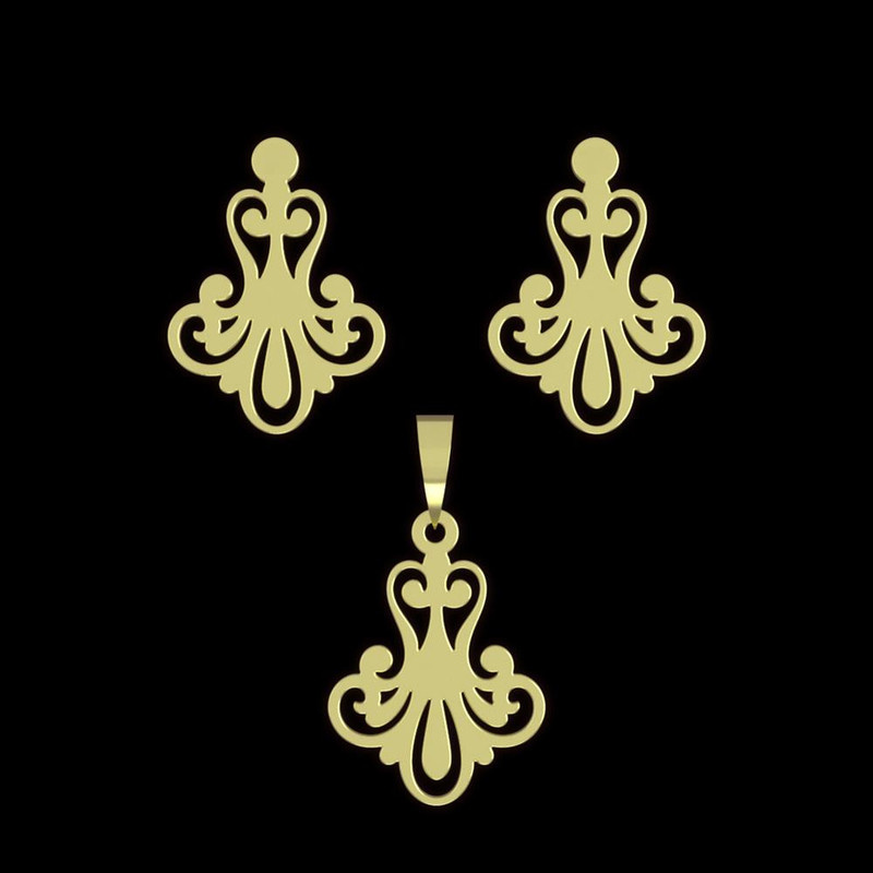 نیم ست طلا 18 عیار زنانه مدوپد مدل اسلیمی کد NA15320 نیم ست طلا 18 عیار زنانه مدوپد مدل اسلیمی کد NA15320