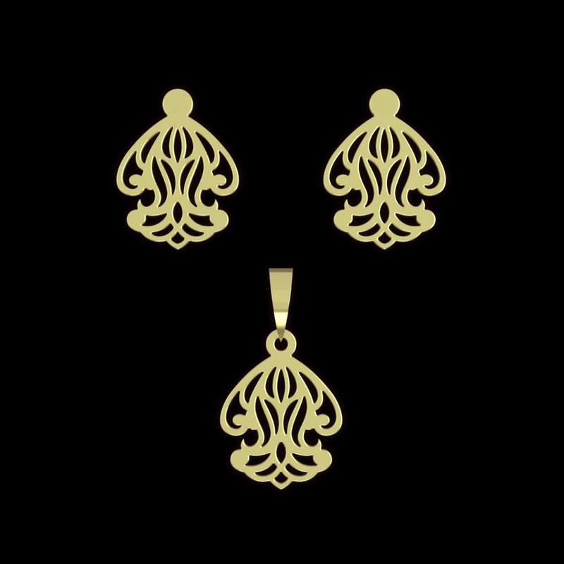 نیم ست طلا 18 عیار زنانه مدوپد مدل اسلیمی کد NA15322 نیم ست طلا 18 عیار زنانه مدوپد مدل اسلیمی کد NA15322