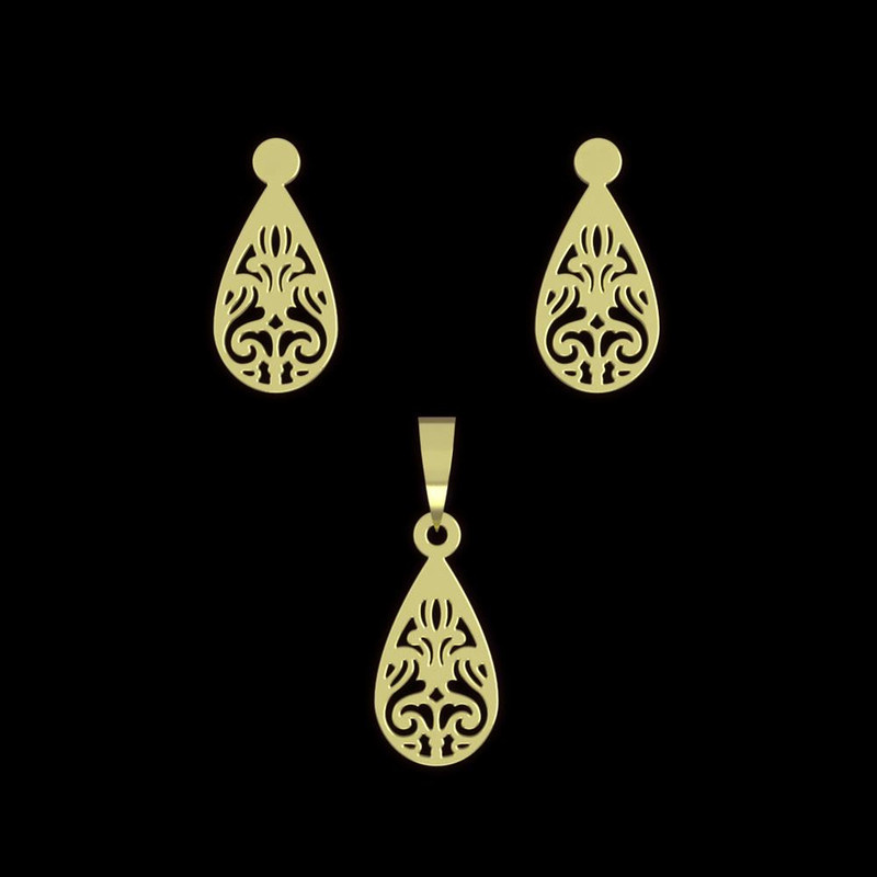 نیم ست طلا 18 عیار زنانه مدوپد مدل اسلیمی کد NA15339 نیم ست طلا 18 عیار زنانه مدوپد مدل اسلیمی کد NA15339