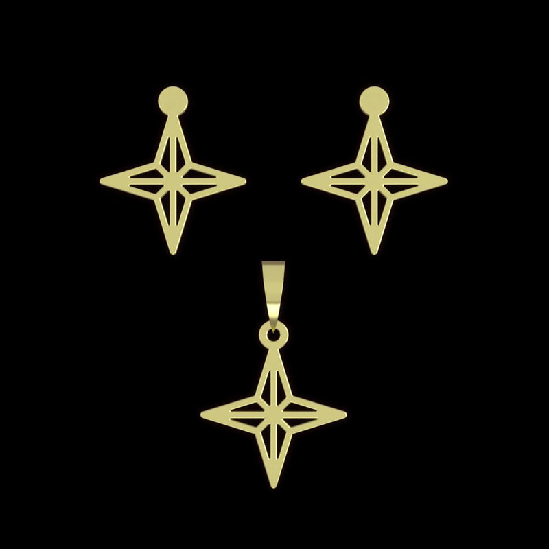 نیم ست طلا 18 عیار زنانه مدوپد مدل ستاره کد NA15431 نیم ست طلا 18 عیار زنانه مدوپد مدل ستاره کد NA15431