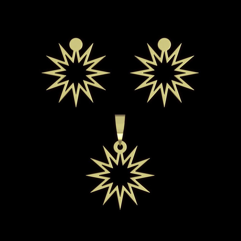 نیم ست طلا 18 عیار زنانه مدوپد مدل ستاره کد NA15546 نیم ست طلا 18 عیار زنانه مدوپد مدل ستاره کد NA15546