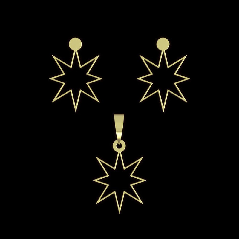 نیم ست طلا 18 عیار زنانه مدوپد مدل ستاره کد NA15557