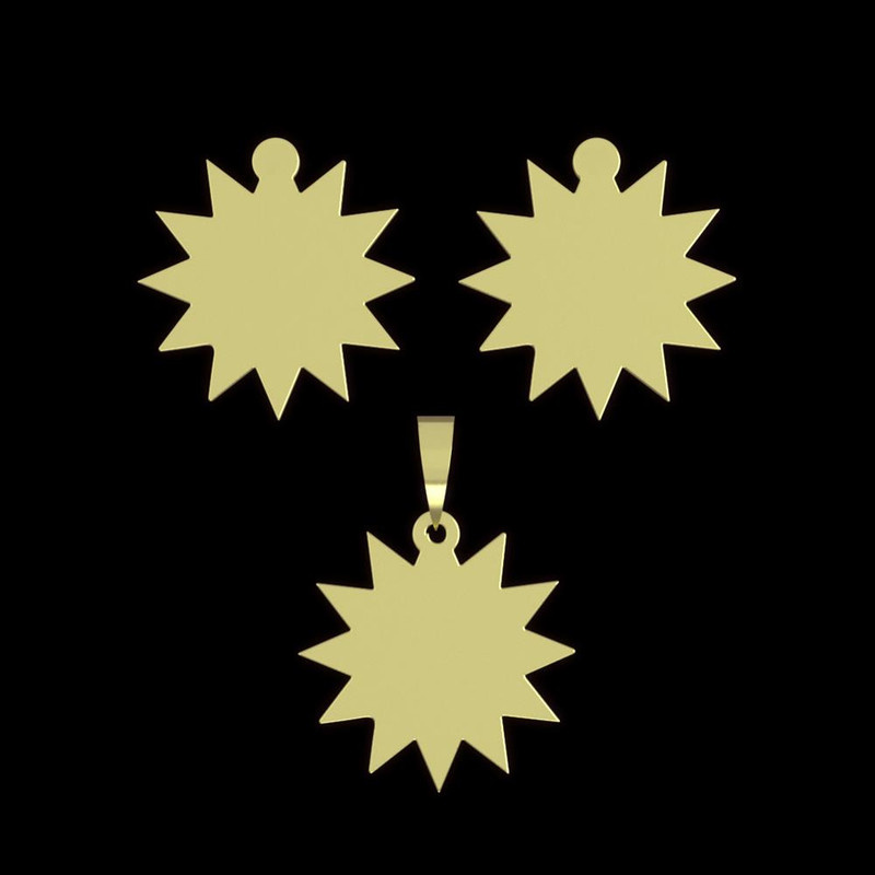 نیم ست طلا 18 عیار زنانه مدوپد مدل ستاره کد NA15638