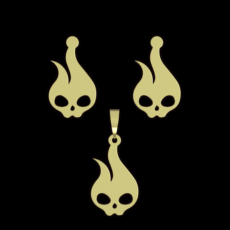 نیم ست طلا 18 عیار زنانه مدوپد مدل جمجمه کد NA15663 نیم ست طلا 18 عیار زنانه مدوپد مدل جمجمه کد NA15663