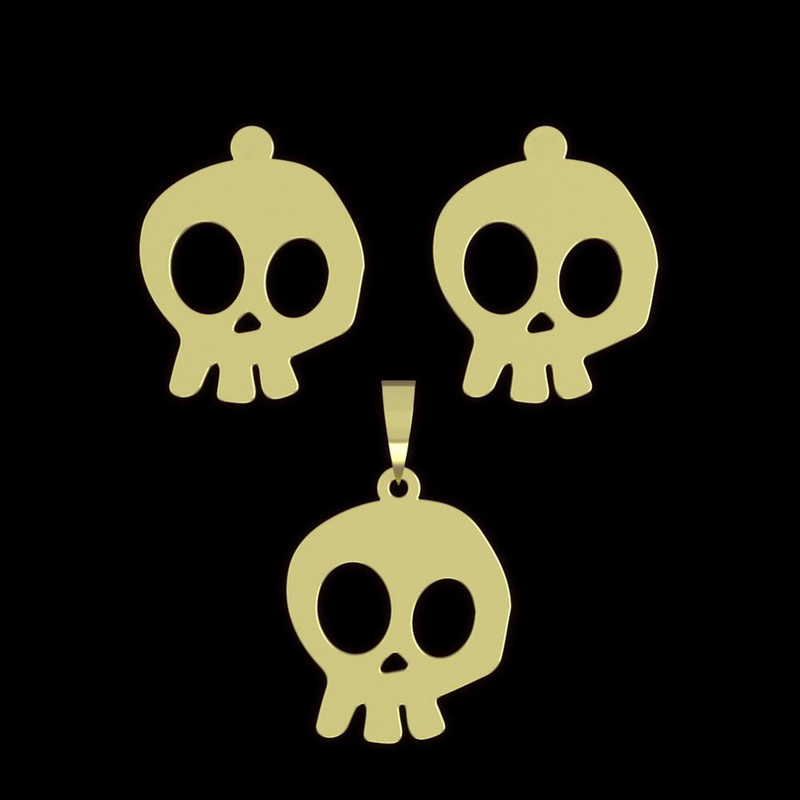 نیم ست طلا 18 عیار زنانه مدوپد مدل جمجمه کد NA15700 نیم ست طلا 18 عیار زنانه مدوپد مدل جمجمه کد NA15700