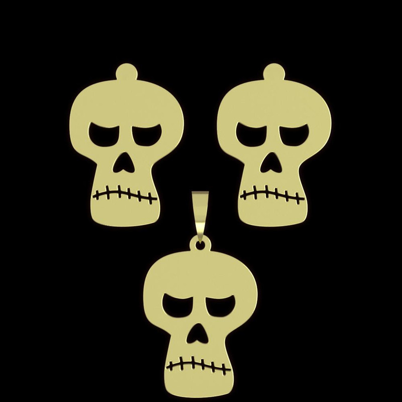 نیم ست طلا 18 عیار زنانه مدوپد مدل جمجمه کد NA15704 نیم ست طلا 18 عیار زنانه مدوپد مدل جمجمه کد NA15704