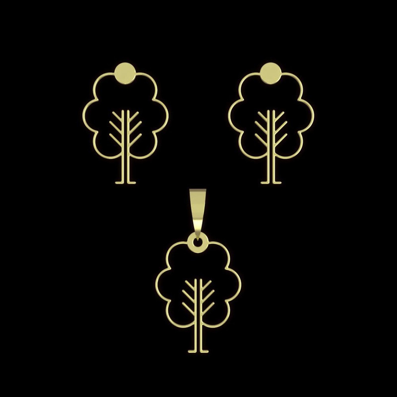 نیم ست طلا 18 عیار زنانه مدوپد مدل درخت کد NA15761