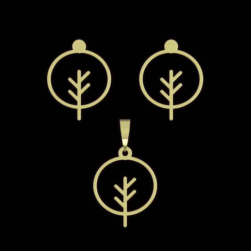 نیم ست طلا 18 عیار زنانه مدوپد مدل درخت کد NA15799