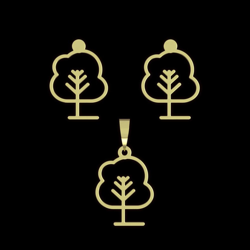 نیم ست طلا 18 عیار زنانه مدوپد مدل درخت کد NA15804