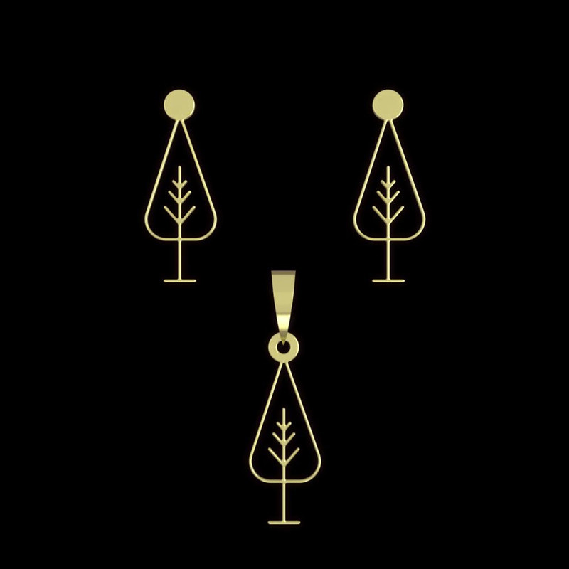 نیم ست طلا 18 عیار زنانه مدوپد مدل درخت کد NA15815