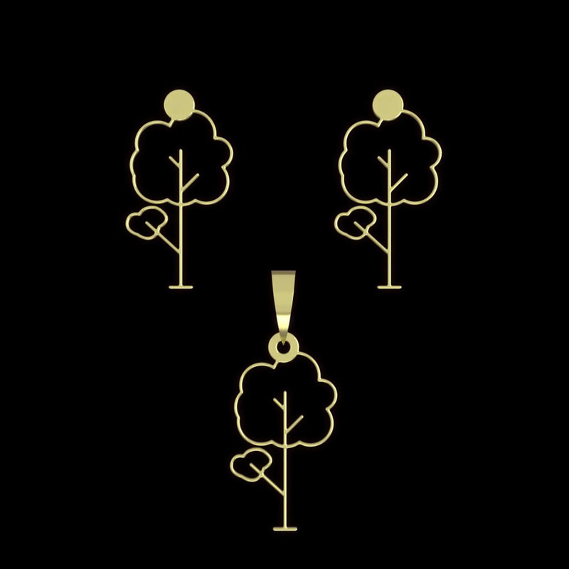 نیم ست طلا 18 عیار زنانه مدوپد مدل درخت کد NA15816