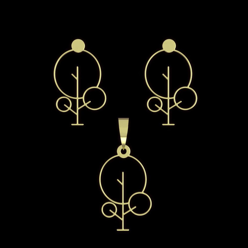 نیم ست طلا 18 عیار زنانه مدوپد مدل درخت کد NA15818