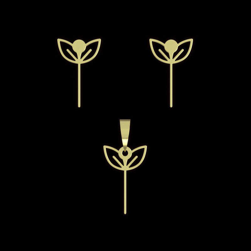 نیم ست طلا 18 عیار زنانه مدوپد مدل برگ کد NA15991 نیم ست طلا 18 عیار زنانه مدوپد مدل برگ کد NA15991