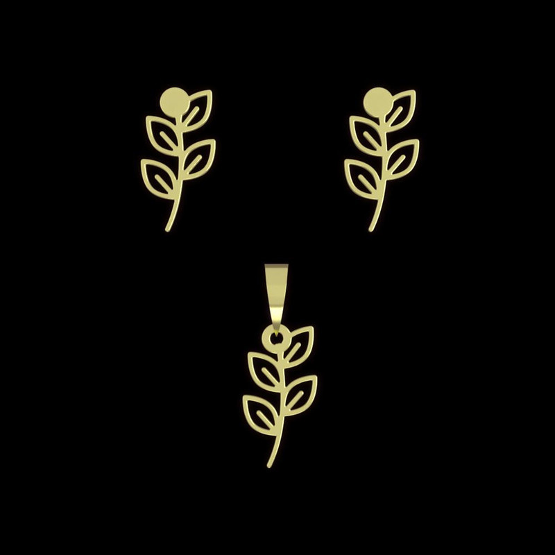 نیم ست طلا 18 عیار زنانه مدوپد مدل برگ کد NA15993 نیم ست طلا 18 عیار زنانه مدوپد مدل برگ کد NA15993