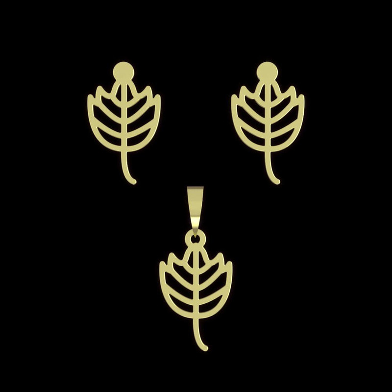 نیم ست طلا 18 عیار زنانه مدوپد مدل برگ کد NA16007 نیم ست طلا 18 عیار زنانه مدوپد مدل برگ کد NA16007