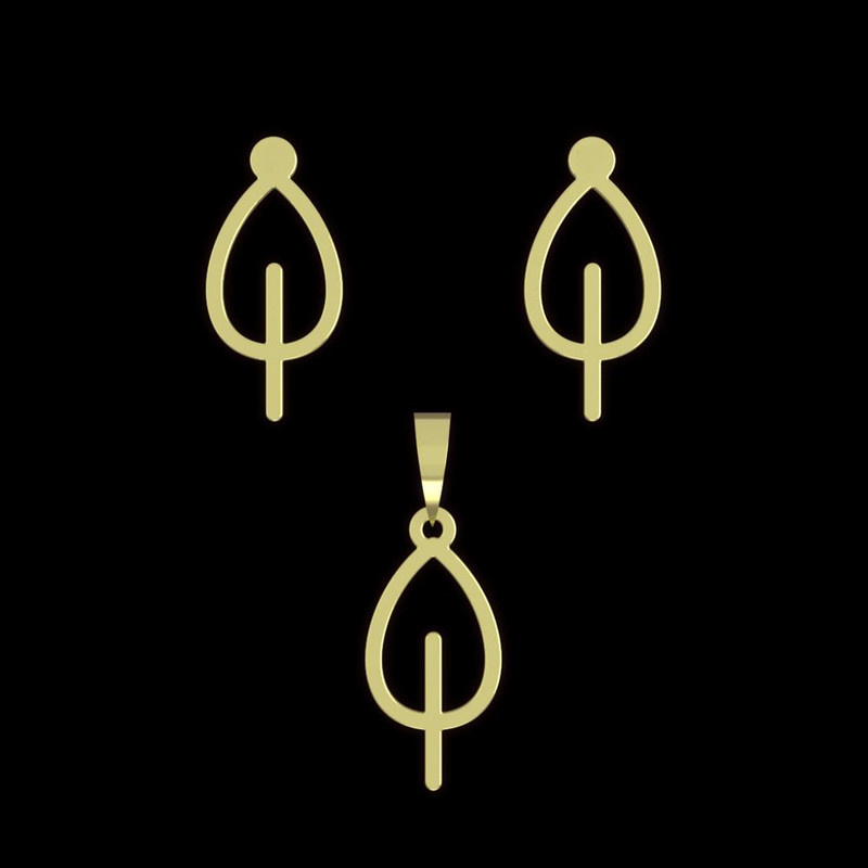 نیم ست طلا 18 عیار زنانه مدوپد مدل برگ کد NA16013 نیم ست طلا 18 عیار زنانه مدوپد مدل برگ کد NA16013