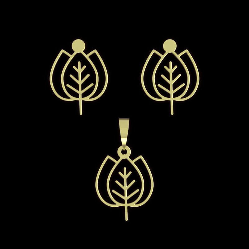 نیم ست طلا 18 عیار زنانه مدوپد مدل برگ کد NA16020 نیم ست طلا 18 عیار زنانه مدوپد مدل برگ کد NA16020