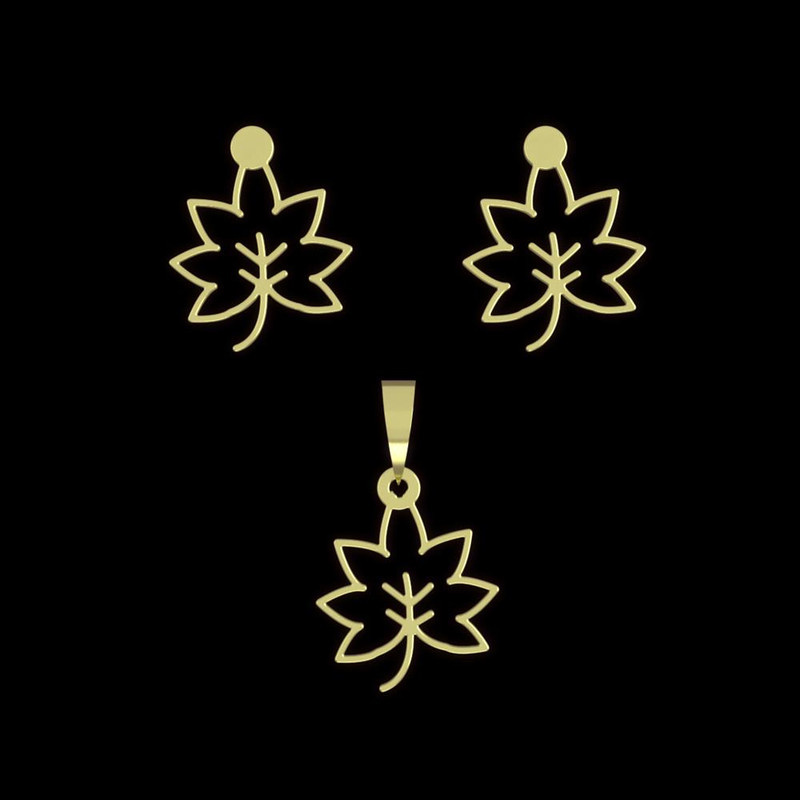 نیم ست طلا 18 عیار زنانه مدوپد مدل برگ کد NA16025 نیم ست طلا 18 عیار زنانه مدوپد مدل برگ کد NA16025