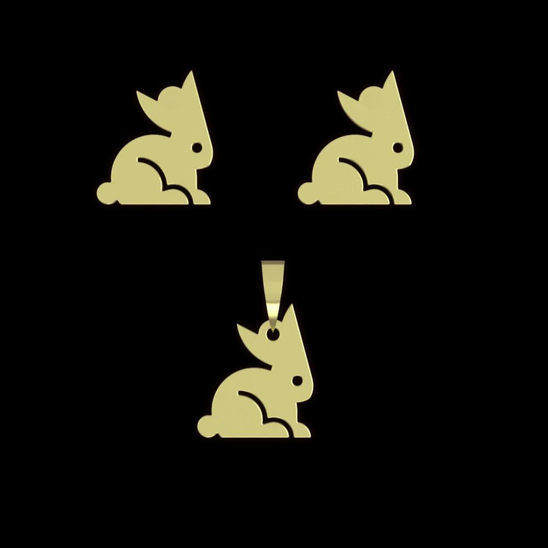 نیم ست طلا 18 عیار زنانه مدوپد مدل خرگوش کد NA16048 نیم ست طلا 18 عیار زنانه مدوپد مدل خرگوش کد NA16048