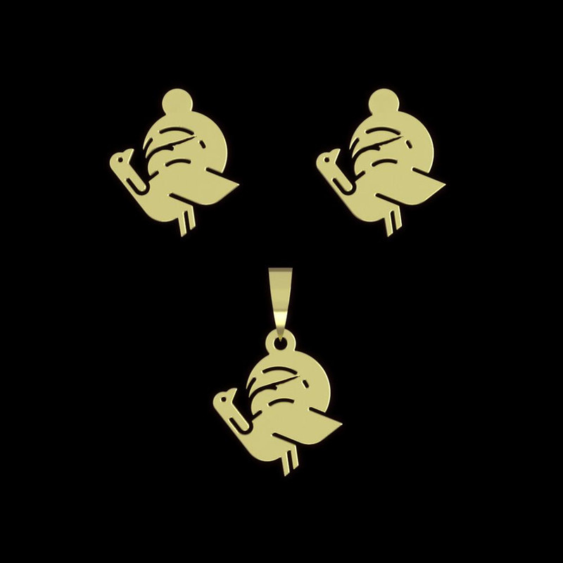 نیم ست طلا 18 عیار زنانه مدوپد مدل طاووس کد NA16050 نیم ست طلا 18 عیار زنانه مدوپد مدل طاووس کد NA16050