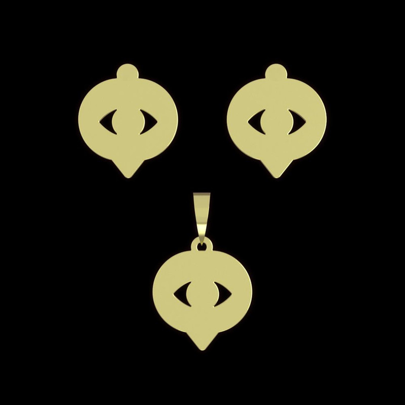 نیم ست طلا 18 عیار زنانه مدوپد مدل علامت چشم کد NA16037 نیم ست طلا 18 عیار زنانه مدوپد مدل علامت چشم کد NA16037