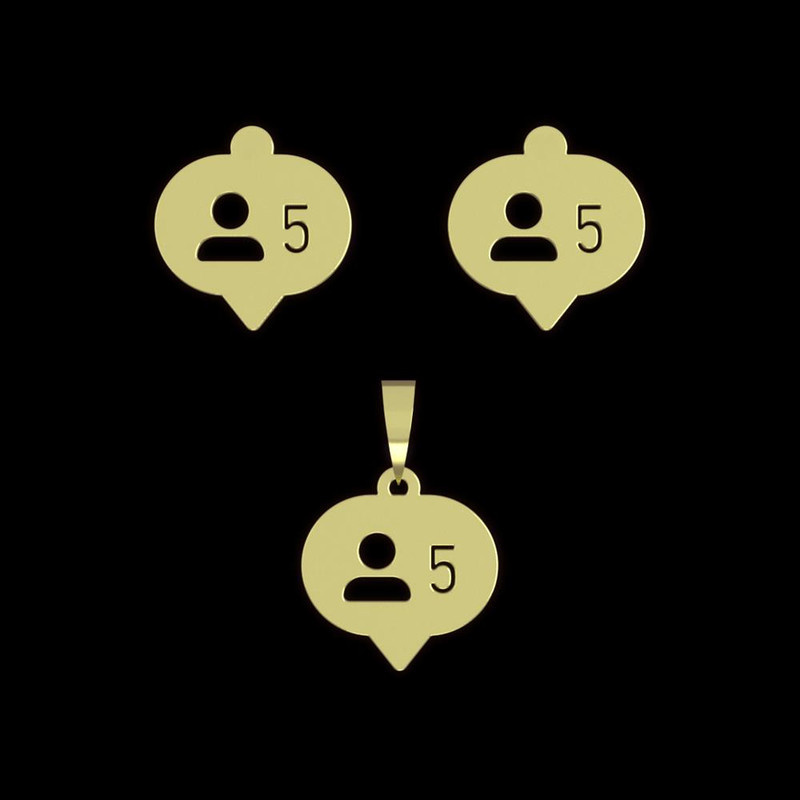 نیم ست طلا 18 عیار زنانه مدوپد مدل علامت فالوور کد NA16038 نیم ست طلا 18 عیار زنانه مدوپد مدل علامت فالوور کد NA16038