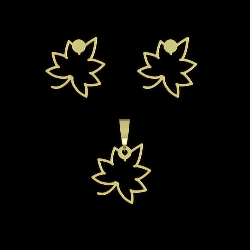 نیم ست طلا 18 عیار زنانه مدوپد مدل برگ کد NA16022 نیم ست طلا 18 عیار زنانه مدوپد مدل برگ کد NA16022