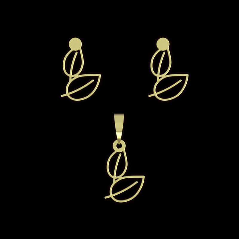 نیم ست طلا 18 عیار زنانه مدوپد مدل برگ کد NA16028 نیم ست طلا 18 عیار زنانه مدوپد مدل برگ کد NA16028