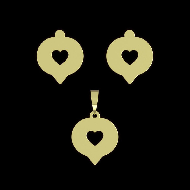 نیم ست طلا 18 عیار زنانه مدوپد مدل علامت قلب کد NA16034 نیم ست طلا 18 عیار زنانه مدوپد مدل علامت قلب کد NA16034