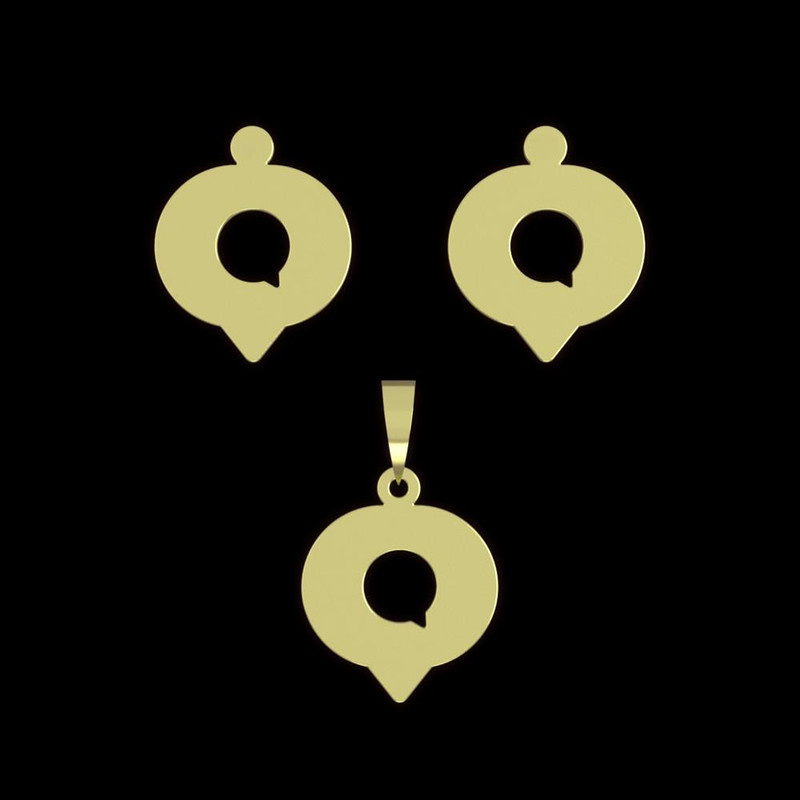 نیم ست طلا 18 عیار زنانه مدوپد مدل علامت کامنت کد NA16035 نیم ست طلا 18 عیار زنانه مدوپد مدل علامت کامنت کد NA16035