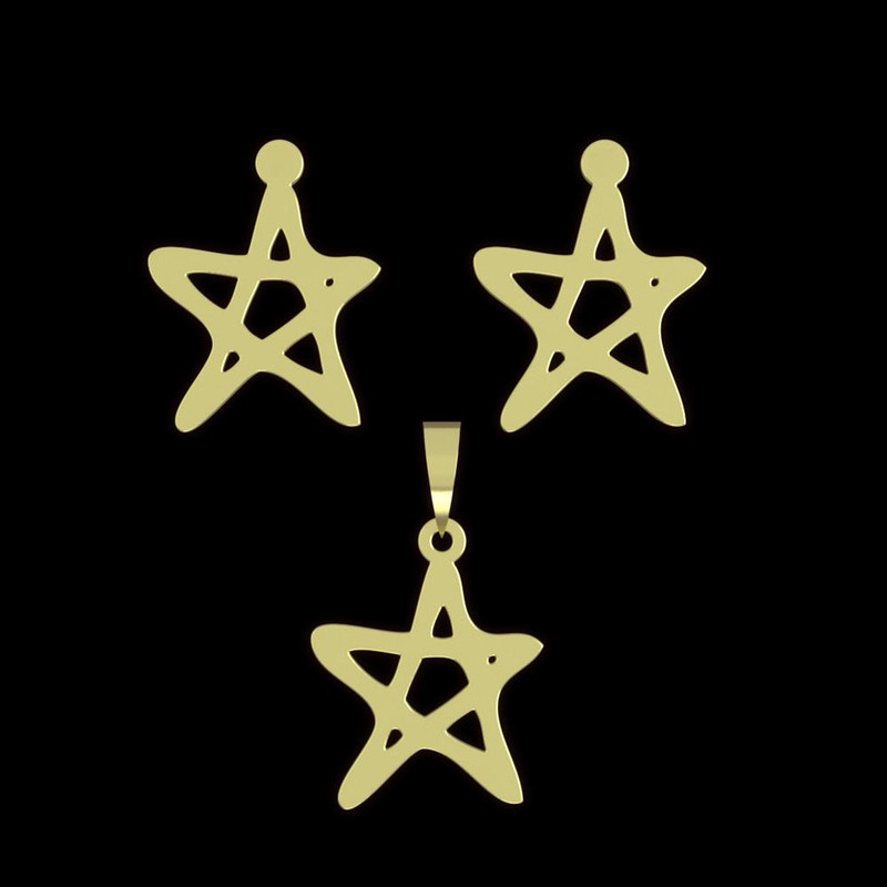 نیم ست طلا 18 عیار زنانه مدوپد مدل ستاره کد NA16151 نیم ست طلا 18 عیار زنانه مدوپد مدل ستاره کد NA16151