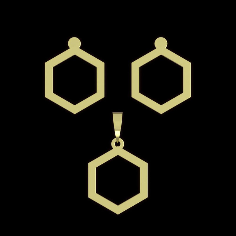 نیم ست طلا 18 عیار زنانه مدوپد مدل شش ضلعی کد NA16298 نیم ست طلا 18 عیار زنانه مدوپد مدل شش ضلعی کد NA16298