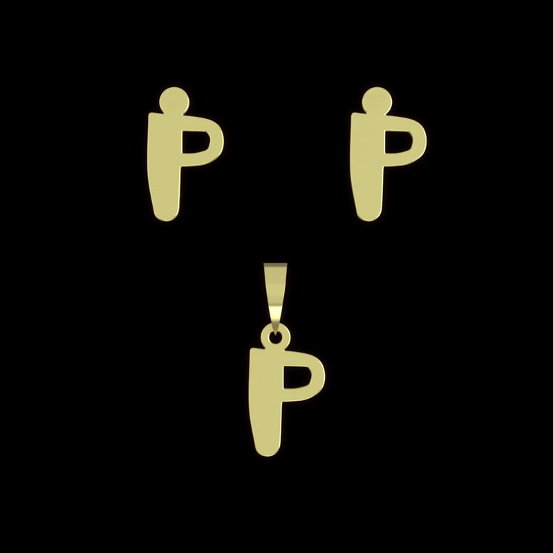 نیم ست طلا 18 عیار زنانه مدوپد مدل حرف P کد NA16635 نیم ست طلا 18 عیار زنانه مدوپد مدل حرف P کد NA16635