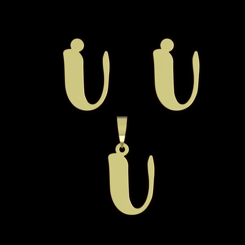 نیم ست طلا 18 عیار زنانه مدوپد مدل حرف U کد NA16652 نیم ست طلا 18 عیار زنانه مدوپد مدل حرف U کد NA16652