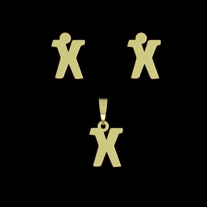 نیم ست طلا 18 عیار زنانه مدوپد مدل حرف X کد NA16663 نیم ست طلا 18 عیار زنانه مدوپد مدل حرف X کد NA16663