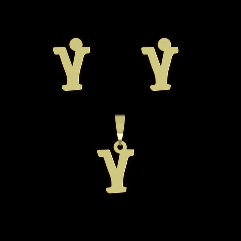 نیم ست طلا 18 عیار زنانه مدوپد مدل حرف Y کد NA16664