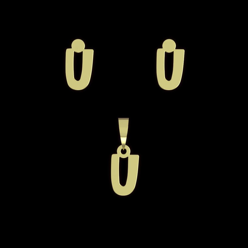 نیم ست طلا 18 عیار زنانه مدوپد مدل حرف U کد NA16619 نیم ست طلا 18 عیار زنانه مدوپد مدل حرف U کد NA16619