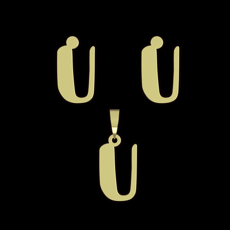 نیم ست طلا 18 عیار زنانه مدوپد مدل حرف U کد NA16727 نیم ست طلا 18 عیار زنانه مدوپد مدل حرف U کد NA16727