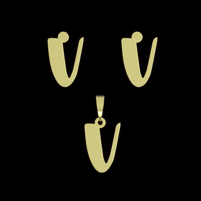 نیم ست طلا 18 عیار زنانه مدوپد مدل حرف V کد NA16728 نیم ست طلا 18 عیار زنانه مدوپد مدل حرف V کد NA16728