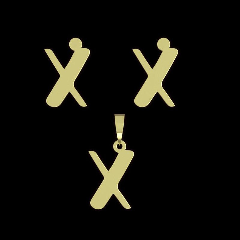 نیم ست طلا 18 عیار زنانه مدوپد مدل حرف X کد NA16730 نیم ست طلا 18 عیار زنانه مدوپد مدل حرف X کد NA16730