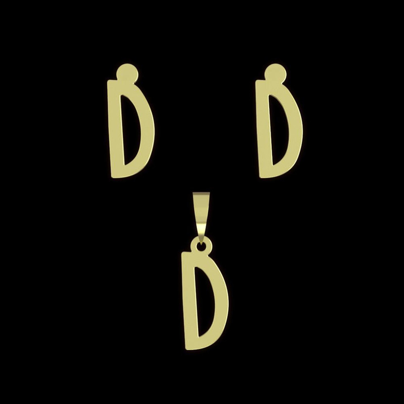 نیم ست طلا 18 عیار زنانه مدوپد مدل حرف D کد NA16736 نیم ست طلا 18 عیار زنانه مدوپد مدل حرف D کد NA16736