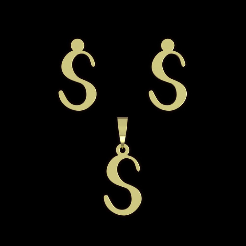 نیم ست طلا 18 عیار زنانه مدوپد مدل حرف S کد NA16807 نیم ست طلا 18 عیار زنانه مدوپد مدل حرف S کد NA16807