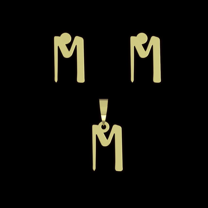 نیم ست طلا 18 عیار زنانه مدوپد مدل حرف M کد NA16821 نیم ست طلا 18 عیار زنانه مدوپد مدل حرف M کد NA16821