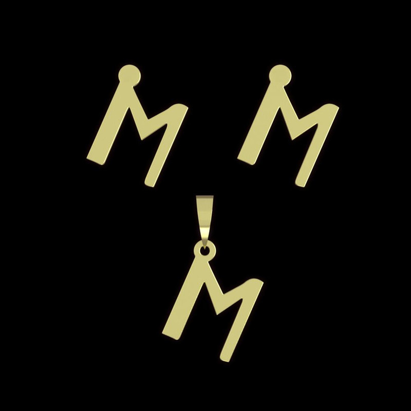 نیم ست طلا 18 عیار زنانه مدوپد مدل حرف M کد NA16847 نیم ست طلا 18 عیار زنانه مدوپد مدل حرف M کد NA16847