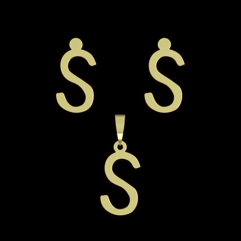 نیم ست طلا 18 عیار زنانه مدوپد مدل حرف S کد NA16853 نیم ست طلا 18 عیار زنانه مدوپد مدل حرف S کد NA16853