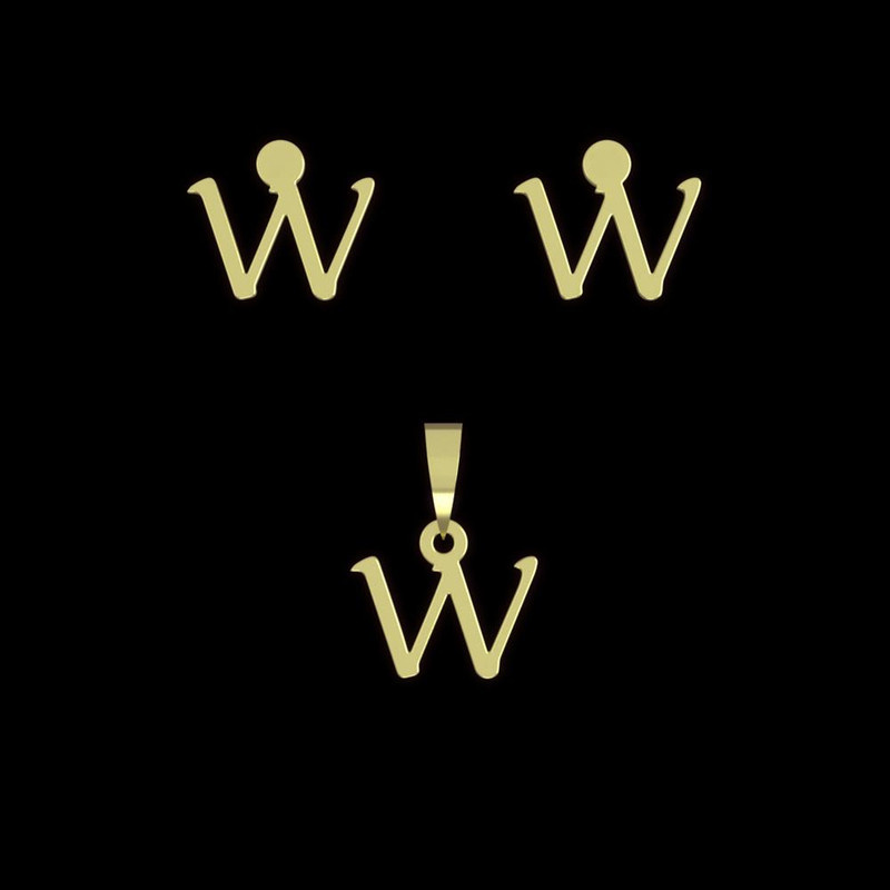 نیم ست طلا 18 عیار زنانه مدوپد مدل حرف W کد NA16935 نیم ست طلا 18 عیار زنانه مدوپد مدل حرف W کد NA16935