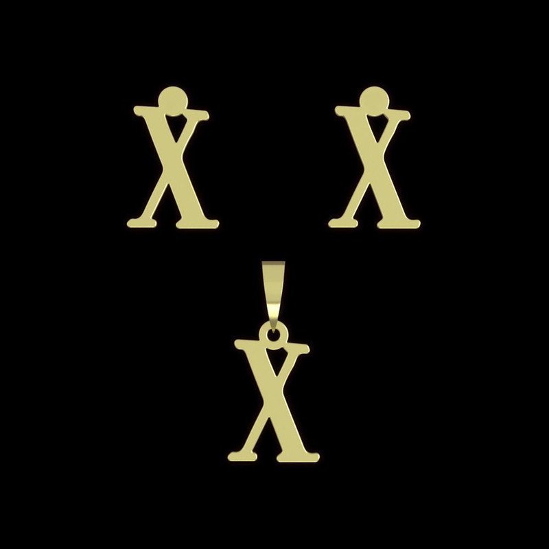 نیم ست طلا 18 عیار زنانه مدوپد مدل حرف X کد NA16962 نیم ست طلا 18 عیار زنانه مدوپد مدل حرف X کد NA16962